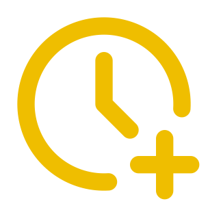 Clock with a plus icon